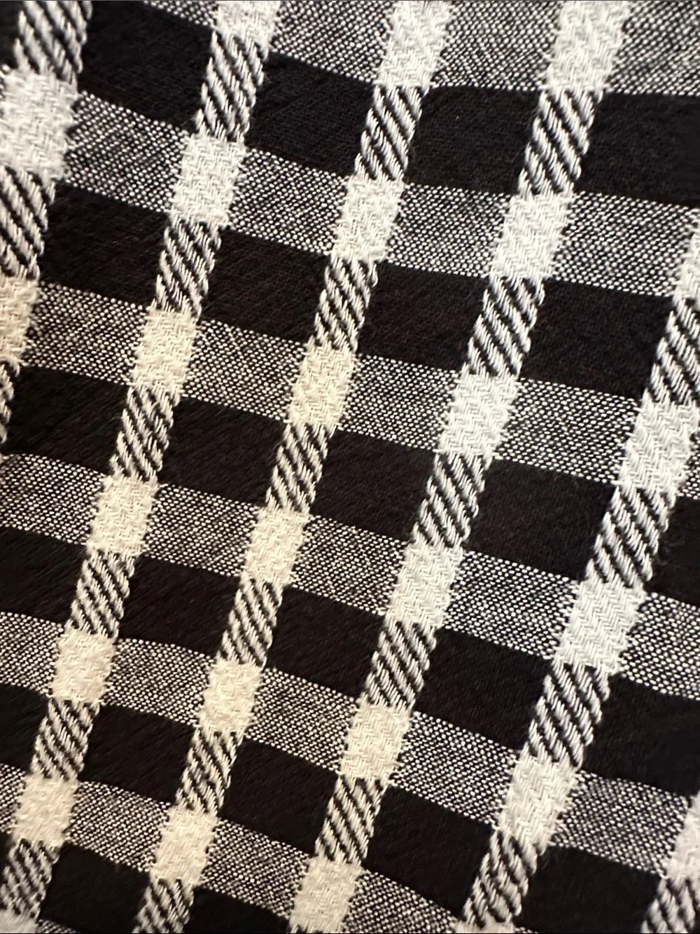 Loft 100% Cotton Black & White Check Button-Front Women’s Top Large - Picture 3 of 5